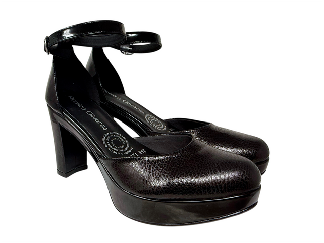 12802 Charol Grabado Negro